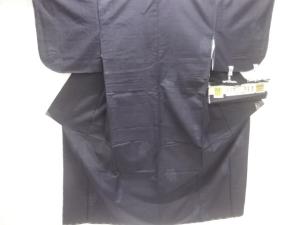 未使用品　花に抽象模様織り出し本真綿結城紬80亀甲着物